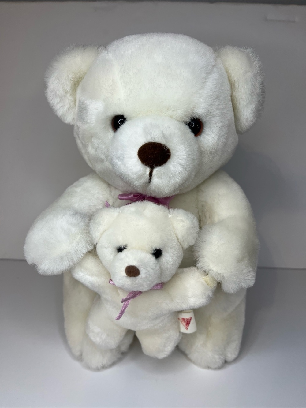 Vintage 1987 Dakin Mama & Baby Bear Plush Set